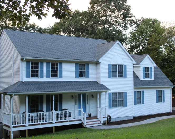 White house with light grey roof
